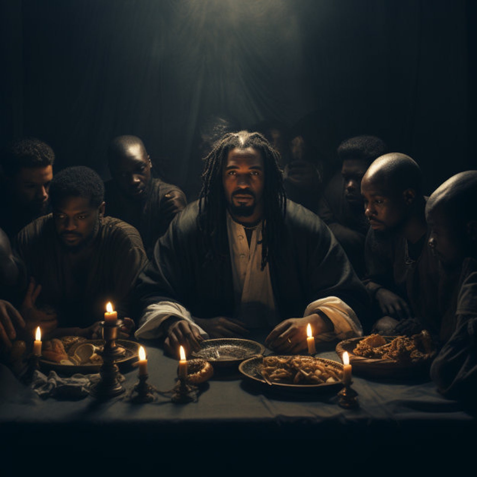 Black Jesus Last Supper Bibleart Last Supper Modern Christ - Etsy
