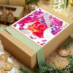 Orchid Lace Sticker, Vibrant Floral Decal, Scrapbooking Accent