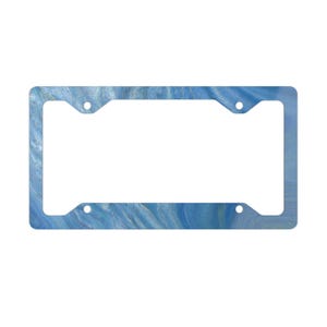Ocean Wave Blue Marble Metal License Plate Frame | Swirl Pattern