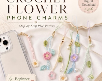 Patrón de llavero de flores de ganchillo: Delicado accesorio floral (descarga en PDF)