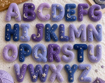 Crochet Alphabet Letters Pattern: Celestial 3D ABCs (PDF Download)