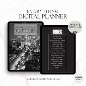 Planificador Digital, Planificador Sin Fecha, Planificador Goodnotes, Planificador Ipad, Calendario Digital, Planificador en Modo Oscuro