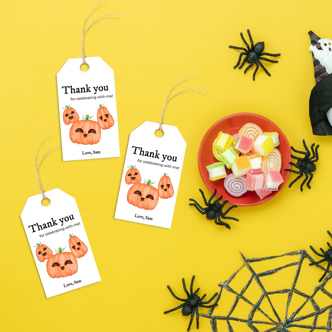 Halloween Favor Tags Template, Thank You Gift Tag, Gourd OMG Printable ...