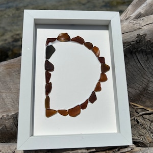 Cartas de gafas de mar l Regalo de nombre personalizado l Nombre de cristal de mar personalizado l Arte único de gafas de mar enmarcado l Letras de arte de gafas de mar l Caribe SeaGlass
