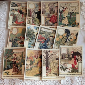 French calendar reproduction ephemera / Cotton paper calendar / vintage calendar  / bujo journal scrapbook calendar