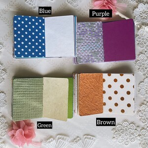 Mini journal color schemes/ green pink red and blue mini junk journals/ scrapbooking supplies / colorful  notebook/  20 sheets