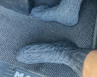 Men’s Hand-Knit Socks for Truck Drivers