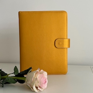 Agenda ad anelli A5 in ecopelle di alta qualità – Organizer personalizzato con tasche, portapenne e inserti
