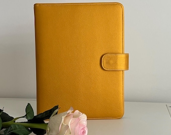 A5 Eco-Leather Ring Binder Planner – Personalized Organizer with Pockets