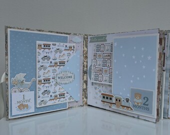 Handmade Baby Photo Album | First Year Memory Book | Personalized Baby Shower Gift | Baby Boy or Baby Girl Keepsake
