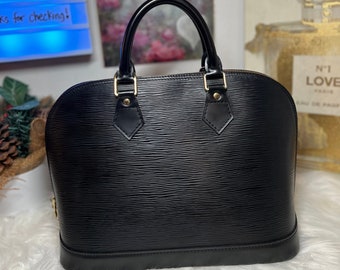 Louis vuitton Alma epi bag handbag color black Ladies from japan Used