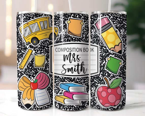 Personalized Teacher Tumbler Wrap Png Coquette School Custom name Sublimation Designs 20 oz Skinny Tumbler Png