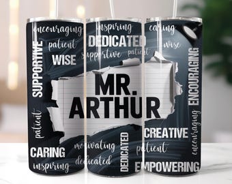 Customizable Teacher Tumbler Wrap Png Teacher Appreciation Gift Custom name Sublimation Designs 20 oz Skinny Tumbler Png