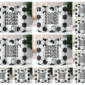 Soccer Family Bundle Tumbler Wrap 20 oz Skinny Tumbler Png