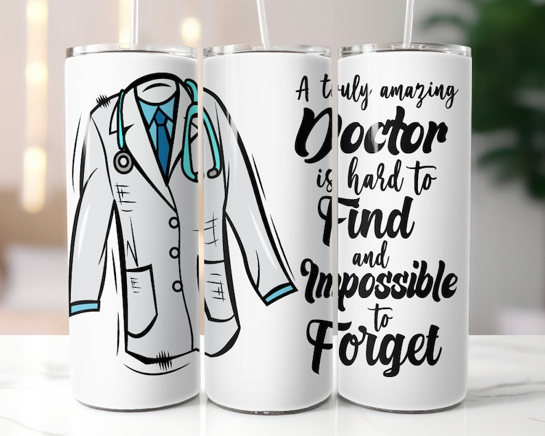 Amazing Doctor Tumbler Wrap Png,Doctor Sublimation Designs,20 oz Skinny Tumbler Png image 2