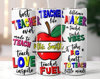 Teacher Tumbler Wrap Png,Custom Teacher Sublimation Designs,20 oz Skinny Tumbler Png