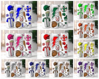 Baseball Tumbler bundle Wrap 20 oz,Baseball Sublimation Designs,20 oz Skinny Tumbler Png