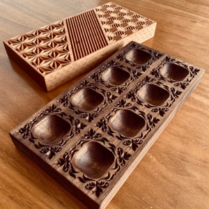 Wooden Pasta Profiling Board and Ravioli Mold, Two-Sided, Gnocchi, Garganelli, Cavatelli, Wedding, Housewarming gift