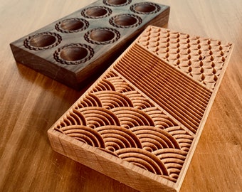 Wooden Pasta Profiling Board and Ravioli Mold, Two-Sided Round Pockets, Gnocchi, Garganelli, Cavatelli, Wedding, Housewarming gift