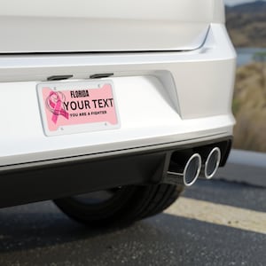 Targa personalizzabile della Florida: design Pink Fighter, sensibilizzazione sul cancro