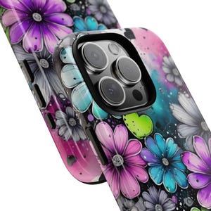 Floral Phone Case: Colorful Flower Design, Impact-Resistant