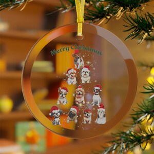 Dog Breed Christmas Tree Glass Ornament: Holiday Home Decor