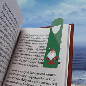 Bookmark Merry Christmas Santa Claus Gift - Bookmark, Stocking Stuffer, Book Lover Gift, Cute Bookmark, Book Club Gift