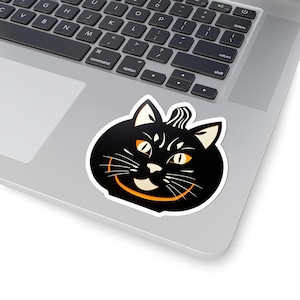 Black Cat Kiss-Cut Stickers: Glossy Vinyl Decals for Cat Lovers
