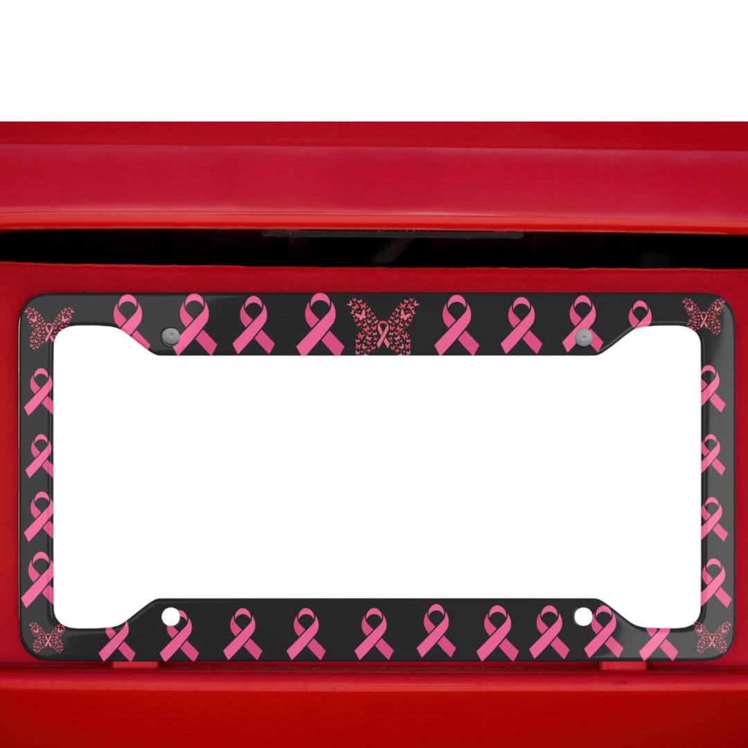 Breast Cancer Awareness License Plate Frame Fight Gifts...