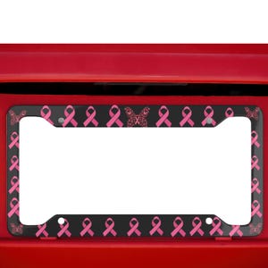 Cornice per targa per la sensibilizzazione sul cancro al seno: accessorio per auto con nastro rosa