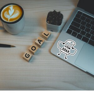 You Rock Kiss-Cut Stickers, Motivational Laptop Decals, Positive Vibes Stickers, Fun Gift for Friends, Cute Home Office Decor
