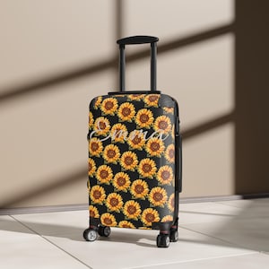Personalized Sunflower Suitcase | Stylish Luggage for Travelers, Vacation, Gift for Her, Summer Trip, Custom Name Travel Bag