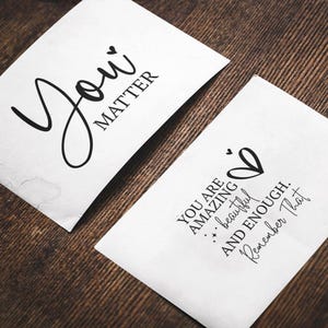 Pak met 10 wenskaarten (VS en CA) You matter, gepersonaliseerde papieren kaarten Verjaardagscadeau, wenskaarten, gepersonaliseerde kaarten Feestartikelen