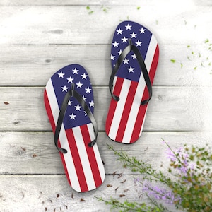 Chanclas patrióticas: sandalias de gamuza y poliéster del 4 de julio