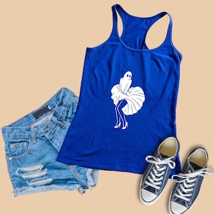 Ghostly Chic Racerback Tank Top: Halloween, Summer Essential