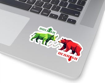 Stickers haussiers ou baissiers : stickers marchés boursiers pour ordinateur portable