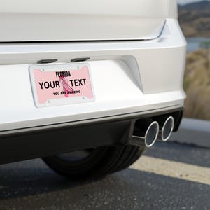 Targa personalizzata per la sensibilizzazione sul cancro al seno: targhetta per auto personalizzata