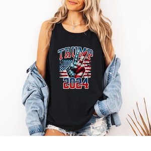 Trump 2024 Tank Top: Women&#39;s American Flag Election Tee
