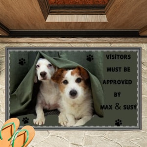 Pet Approval Doormat: Funny Dog Welcome Mat, Indoor/Outdoor Rug