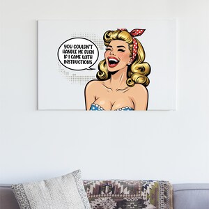 Pop Art Canvas Print: Sassy Pin-Up Girl Gallery Wall Art