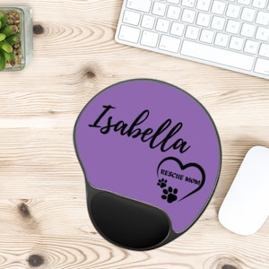 Alfombrilla de ratón personalizada con reposamuñecas: regalo personalizado para amantes de las mascotas