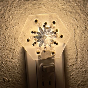 Snowflake night light pearl beads epoxy resin