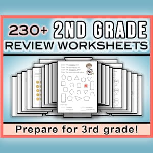 2nd Grade Worksheets Review Packet for Entering 3rd Grade • Reading, Math, Writing - Summer Review for Prep & Practice • Printable Packet