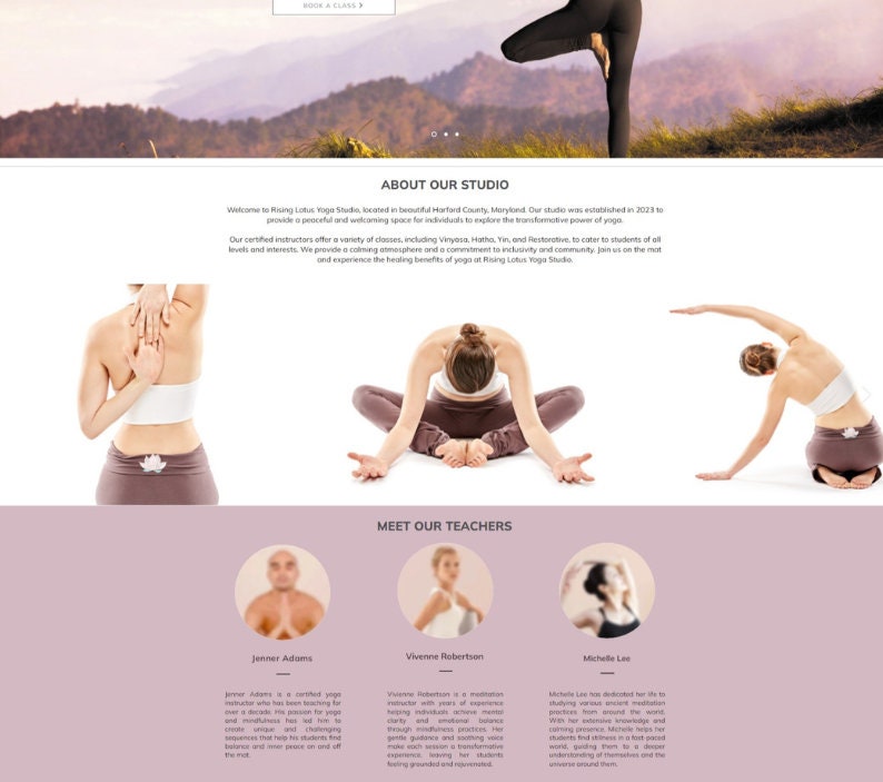 Yoga Studio Wix Website Template Wellness Studio Wix Design Etsy