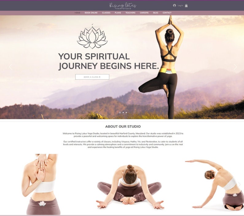 Yoga Studio Wix Website Template Wellness Studio Wix Design Etsy