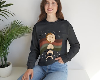 Celestial Unisex Crewneck Sweatshirt | Sun & Moon Pullover