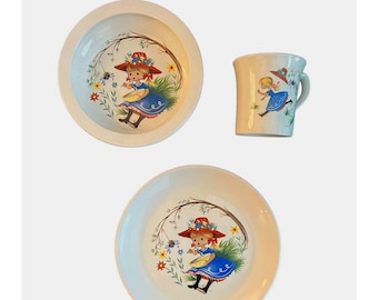 Child’s set 3pc Dinner Set Bowl Plate Cup England