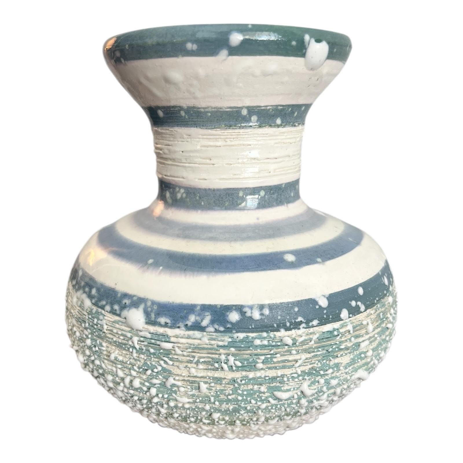 ミッドセンチュリーモダン ドライデン陶器 アート花瓶、グリーン