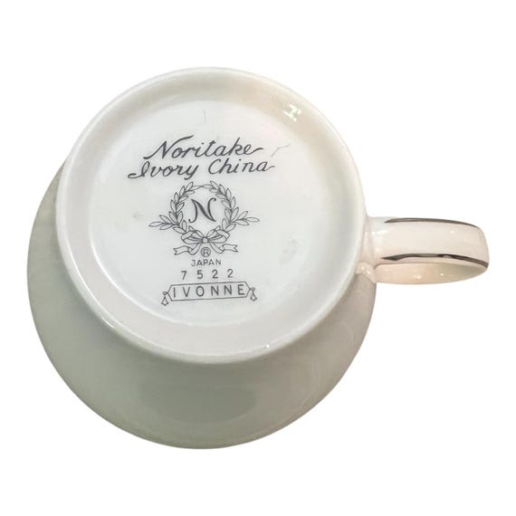 Set of 4 Noritake Ivory China IVONNE Coffee Teacups 7522 Japan