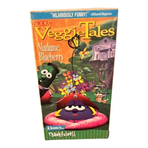 Große Idee VEGGIE TALES Madame Blueberry Eine Lektion in Dankbarkeit VHS New Sealed 1993